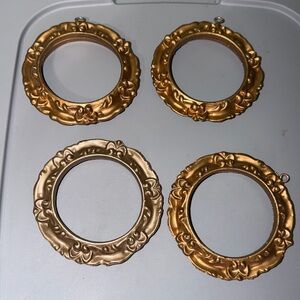 Vintage Gold Decorative Round Wall Frames Set of 4